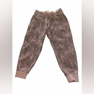 JoyLab Light Pink And Gray Palm Leaf Joggers